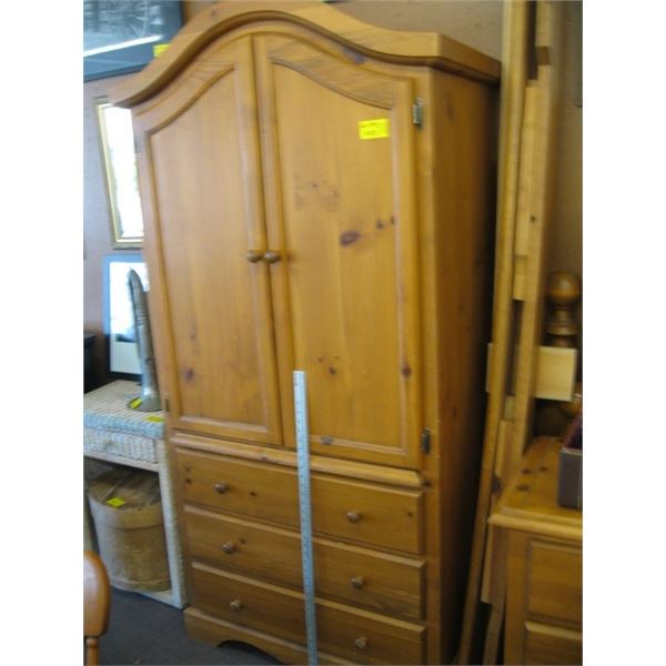 2 DOOR 3 DRAWER PINE WARDROBE