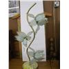 Image 1 : BRASS & GLASS FLORAL LAMP