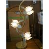 Image 4 : BRASS & GLASS FLORAL LAMP