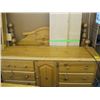 Image 4 : PINE BEDROOM SUITE, QUEENSIZE FRAME, DRESSER W/MIRROR & 2 NIGHTSTANDS