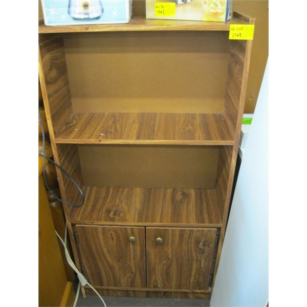 SMALL BOOKSHELF WITH 2 CUPBOARD DOORS ON BOTTOM