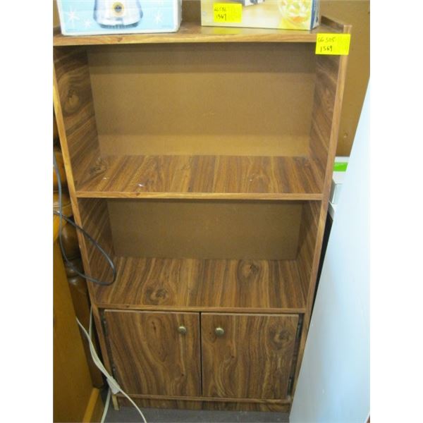 SMALL BOOKSHELF WITH 2 CUPBOARD DOORS ON BOTTOM