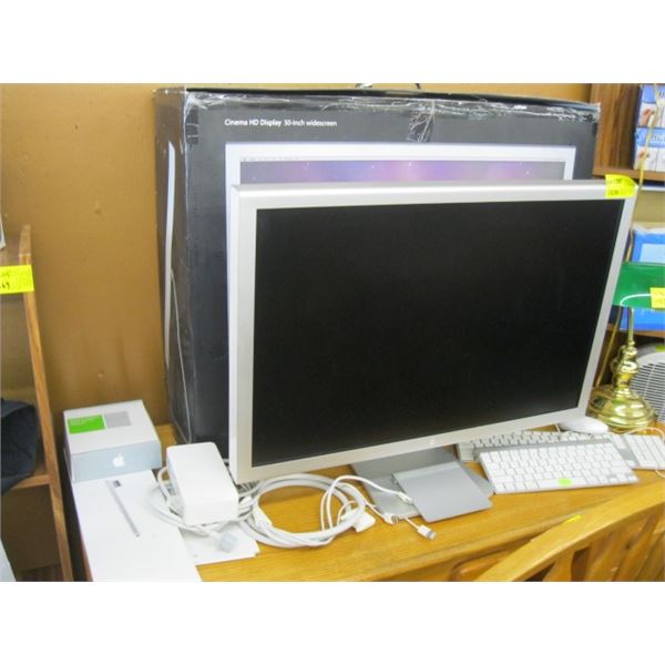 APPLE CINEMA HD 30  WIDESCREEN MONITOR WITH KEYBOARDS, MOUSE, ETC.