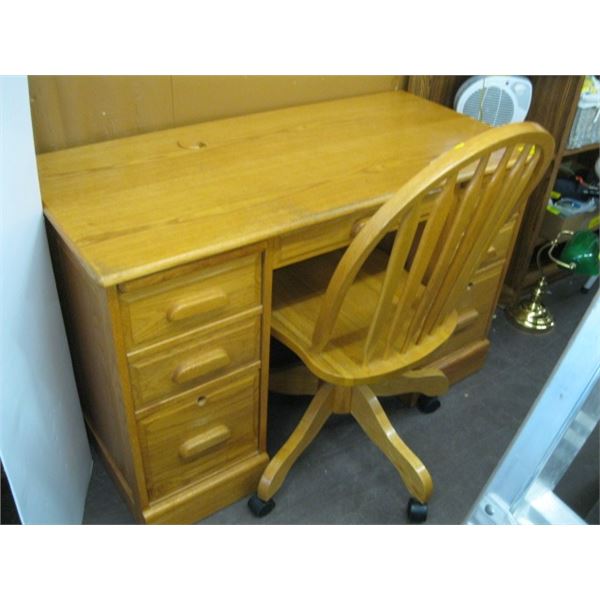 OAK DESK WITH CHAIR