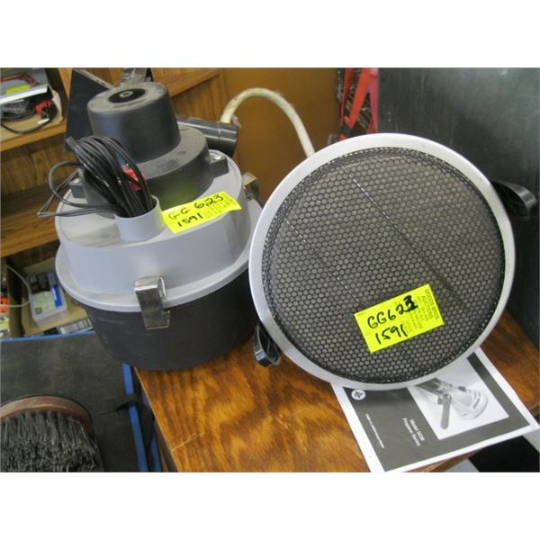 COLEMAN PORTABLE CATALYTIC HEATER & A SMALL CAR VACUUM