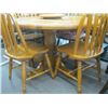 Image 2 : OAK TABLE WITH 2 LEAVES & 4 CHAIRS