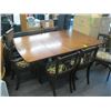 Image 1 : ANTIQUE TABLE WITH 6 CHAIRS & 3 LEAVES