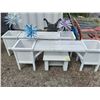 Image 1 : 2 BENCH/PLANTER COMBOS & SMALL TABLE