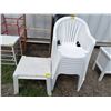 Image 1 : 8 WHITE PATIO CHAIRS & SMALL TABLE