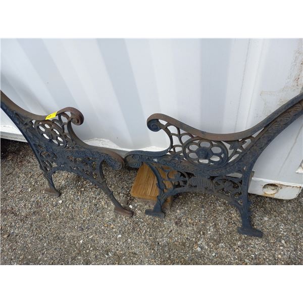 2 WROUGHT IRON BENCH ENDS