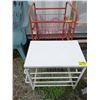 Image 4 : DISPLAY LADDER, 2 STORAGE RACKS, 1 PLASTIC LAWN CHAIR