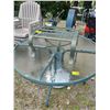 Image 3 : PATIO TABLE W/4 CHAIRS, UMBRELLA STAND, OTTOMAN & UMBRELLA