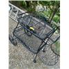 Image 1 : BLACK METAL SERVING CART, 3 METAL HANGING WIRE BASKETS