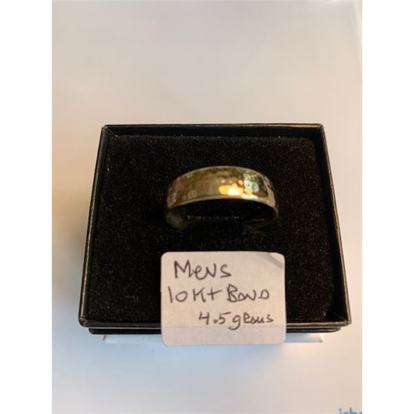 MENS 10KT BAND - 4.5 G  - SZ 13.5