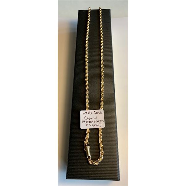 10KT GOLD CHAIN (19" LENGTH) - 8.5 G