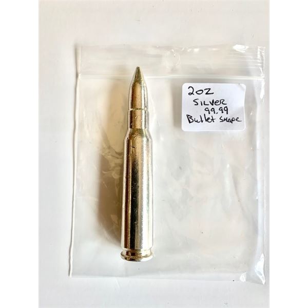 2 OZ. SILVER (99.9%) BULLET SHAPE - DOES NOT WORK (JUST A COLLECTOR ITEM) - TAX EXEMPT