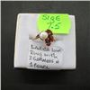 Image 2 : LADIES 10KT RING W/3 GARNETS & 1 PEARL - SZ - 7.5