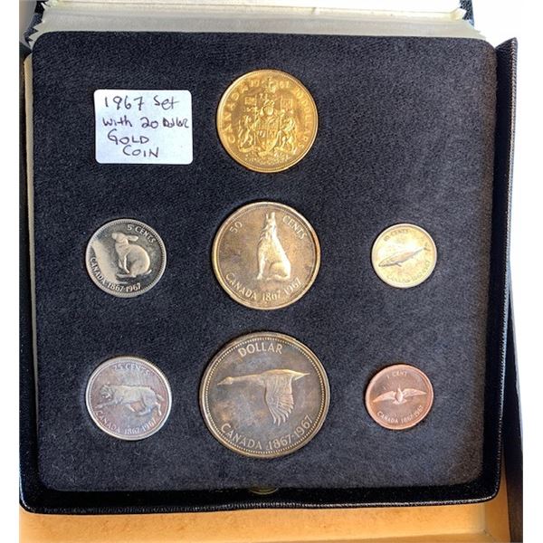 1967 CDN COIN SET W/20 DOLLAR GOLD COIN