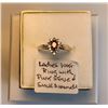 Image 1 : LADIES 10KT RING W/PINK STONE & SMALL DIAMONDS - SZ 6.5