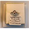 Image 1 : LADIES 10KT RING W/PINK STONE & SMALL DIAMONDS - SZ 6.5