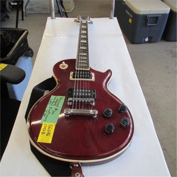 'AS IS' HARMONY LES PAUL COPY W/STRAP & CASE (HAS ELECTRONIC PROBLEMS)