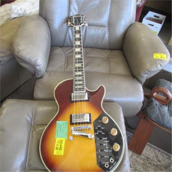 'AS IS' HARMONY MARQUIS LES PAUL COPY W/CASE & SPARE BRIDGE (HAS ELECTRONIC PROBLEMS)