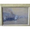 Image 2 : “Atelier” Oil Painting on Wood Panel, River Scene by Artist W.E. Norton, 19th Cent. American Painter