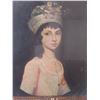 Image 2 : Oil Painting on Canvas, Portrait of a Girl with Hat, 18th/19th Century, Gilded Frame 14"x11"