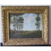 Image 1 : Large Oil Painting on Canvas, Landscape, Artist Unknown, Early 1900’s, Frame 52" x 42" canvas damage