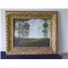 Image 2 : Large Oil Painting on Canvas, Landscape, Artist Unknown, Early 1900’s, Frame 52" x 42" canvas damage