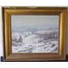 Image 1 : Oil Painting on Canvas, Hills in Winter, Signed by Artist Leonard Ochtman (1854-1935, Dutch/American