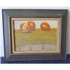 Image 1 : Oil Painting on Canvas, Still Life of Fruit by Joanna A. Wasson, Framed & Matted 15"x11"