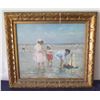 Image 1 : Oil Painting on Canvas, Beach Scene, Signed by Belgian Artist Frantz Charlet (1862-1928) 33"x29"