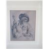 Image 2 : Man w/ Fiddle Engraving Signed by Artist Arthur William Heintzelman (1891-1965), Framed & Matted 17"