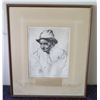 Image 1 : Portrait of a Man with Hat, Engraving, Signed by Artist Arthur William Heintzelman (1891-1965), Fram