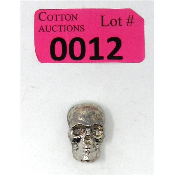 1 Oz. .9999 Tin 3D Skull Bar