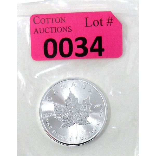 1 Oz. .9999 Silver 2019 Canadian Maple Leaf Coin