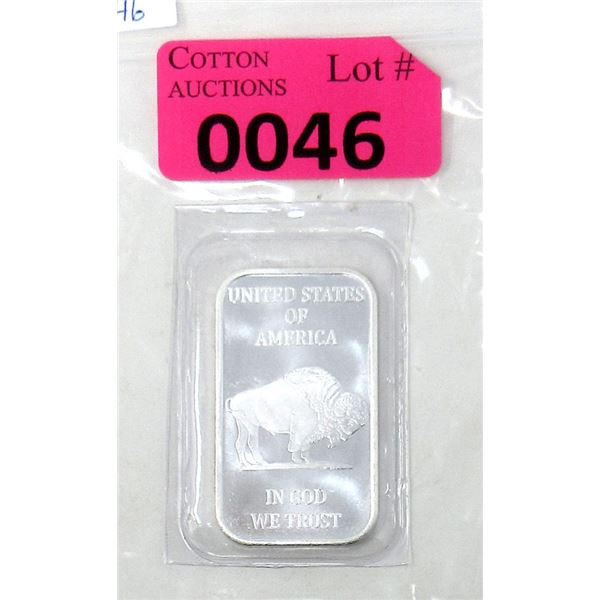 1 Oz. .999 Silver USA Buffalo/Liberty 2-Sided Bar