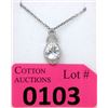 Image 1 : 3.5 CT White Topaz & Diamond Pendant
