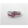 Image 1 : Multi Ruby & Diamond Ring Set in Sterling Silver