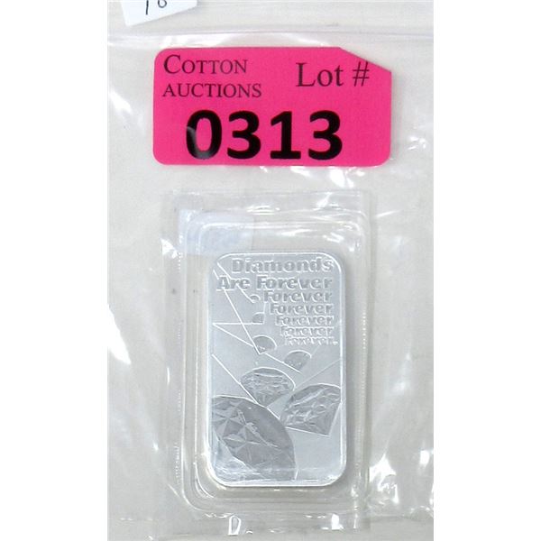 1 Oz. .9999 Fine Silver  James Bond 007  Bar