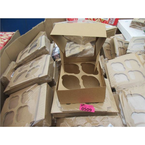 40 New Packs of 15 Cardboard Cupcake Boxes