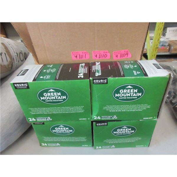 4 Boxes of 24 Green Mountain K-Cup Coffee