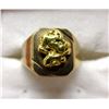 Image 2 : 14 KT Gold Ring with 18 KT Nugget on Face