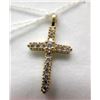 Image 2 : 14KT Gold Cross with Cubic Zirconia Stones