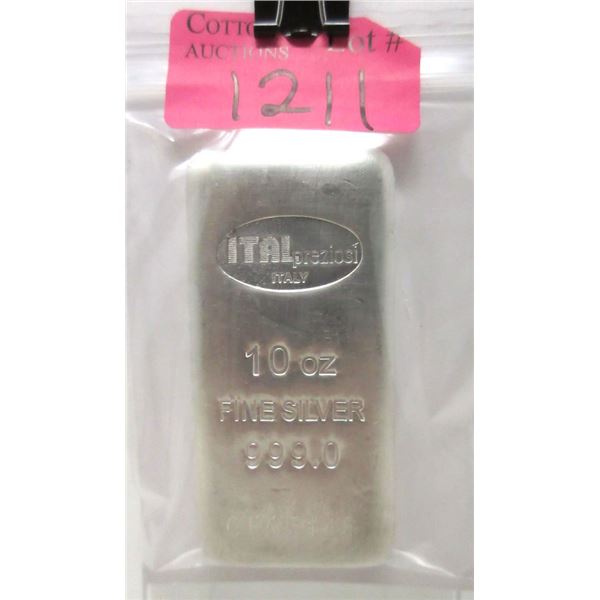 10 Oz.  .999 Fine Silver Italpreziosi Bar