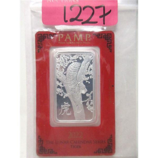 1 Oz. .999 Silver 2022 Year of the Tiger Bar