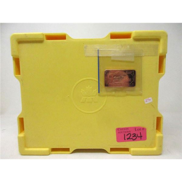 Yellow RCM Bullion Box & 1 Oz. Fine Copper Bar