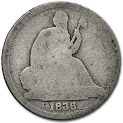 1838-O Almost Good Seated Dime