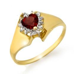 0.52 ctw Diamond Garnet Ring White Gold Jewelry